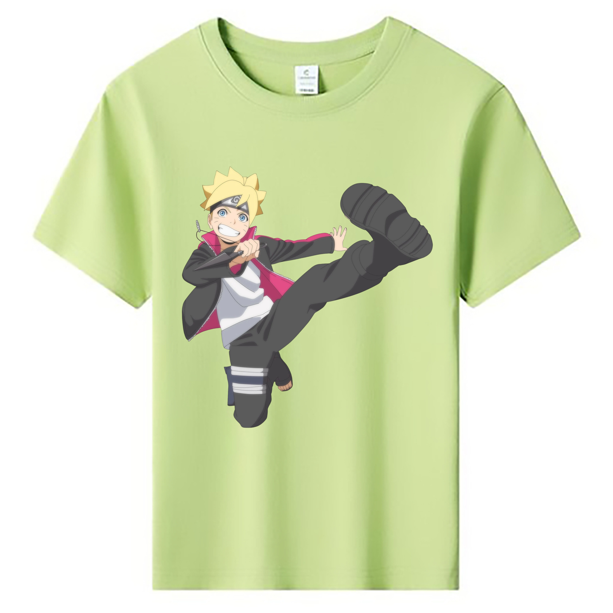 （画像用） NARUTO -ナルト- うずまき ボルト Uzumaki Boruto 綿100％キッズTシャツ（フロントプリント）